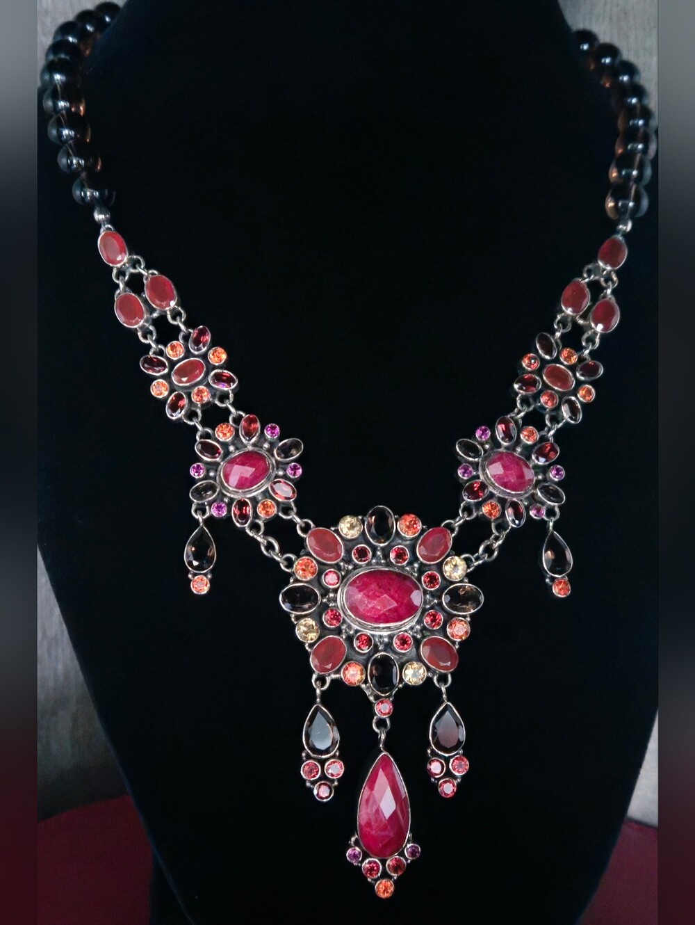 NICKY BUTLER RAJ LIMITED EDITION Designer 925 Sterling Silver Ruby Necklace NB